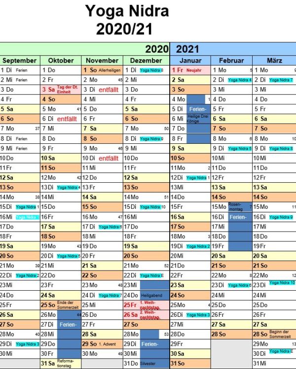 Termine Yoga Nidra 2020_21