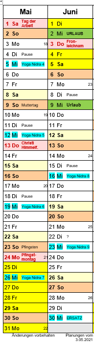 2021_Yoga Terminplanung Mai_Juni